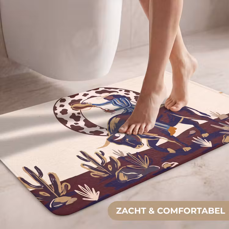 Wc Mat - Mensen - Dieren - Cowboy - Abstract - Kleurrijk — 7