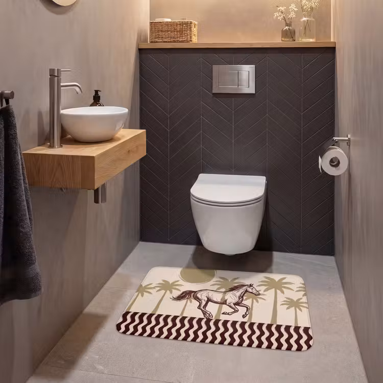 Wc Mat - Paard - Galopperend - Woestijn - Illustratie — 2