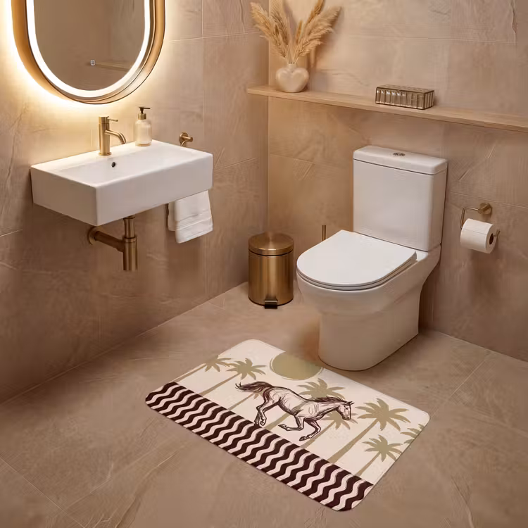 Wc Mat - Paard - Galopperend - Woestijn - Illustratie — 4