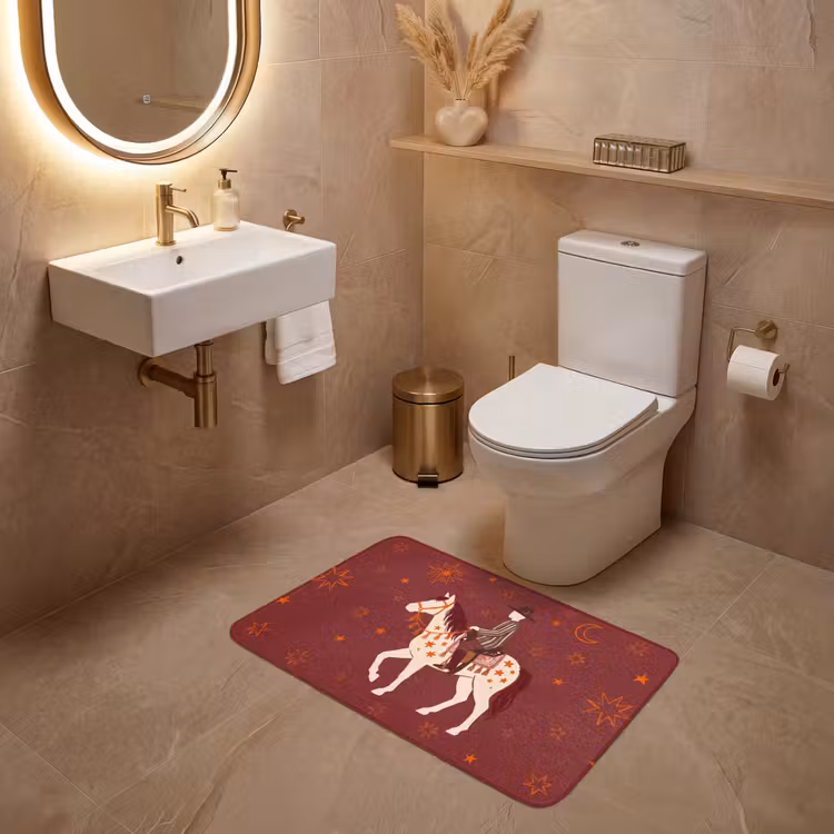 Wc Mat - Paard - Ruiter - Sterren - Nacht - Illustratie — 4