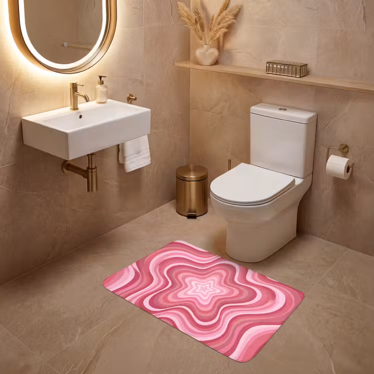 Wc Mat - Ster - Golvend - Abstract - Roze — 4
