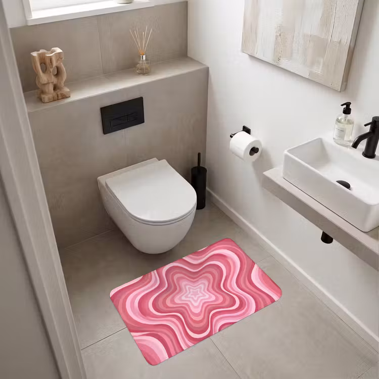 Wc Mat - Ster - Golvend - Abstract - Roze — 6