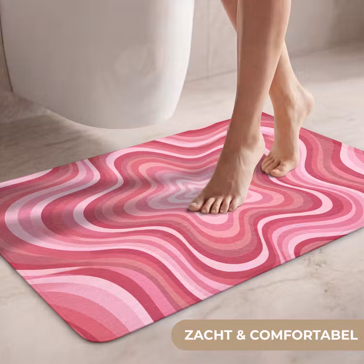 Wc Mat - Ster - Golvend - Abstract - Roze — 7