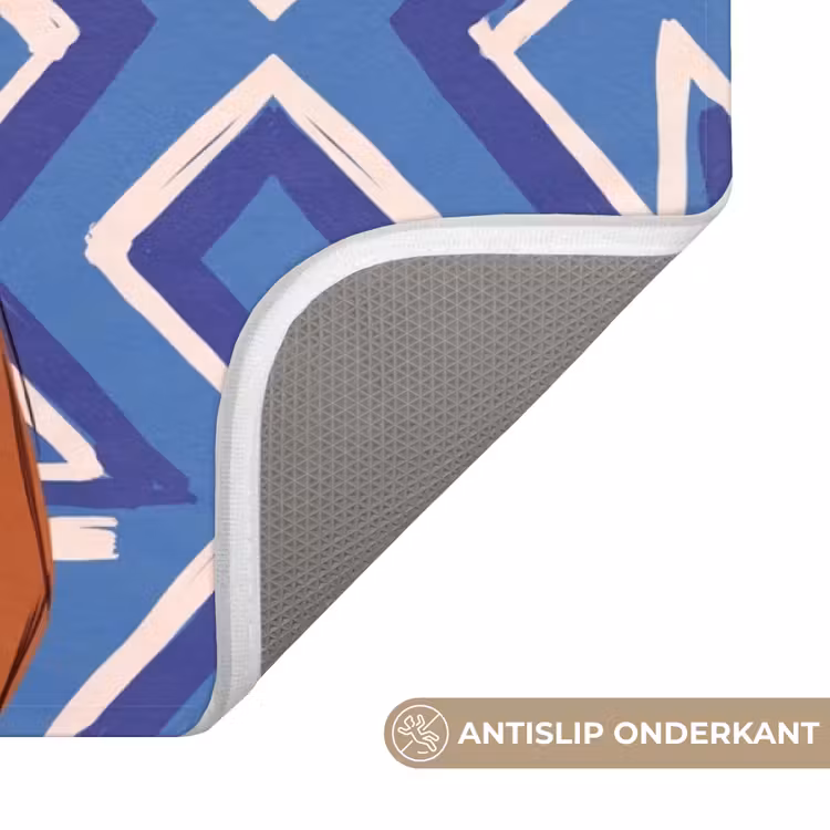 Wc Mat - Vrouw - Cowboyhoed - Portret - Modern - Blauw — 3