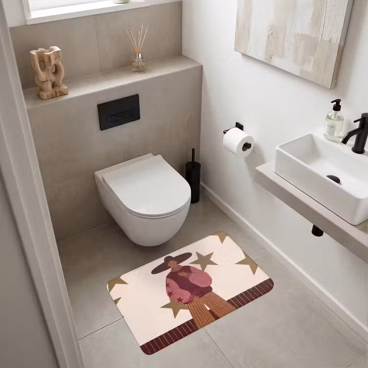 Wc Mat - Vrouw - Hoed - Abstract - Modern - Portret — 6