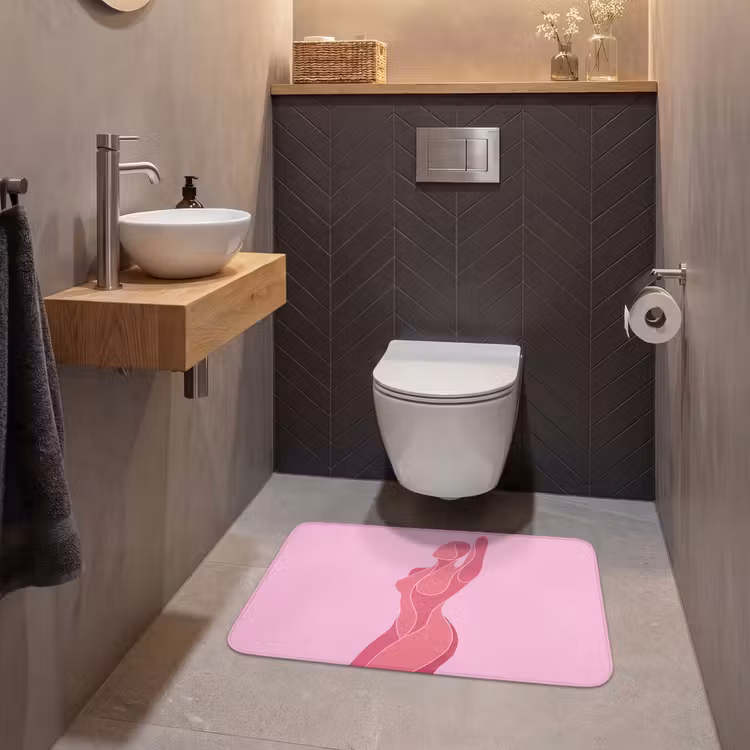 Wc Mat - Vrouw - Lichaam - Abstract - Roze — 2