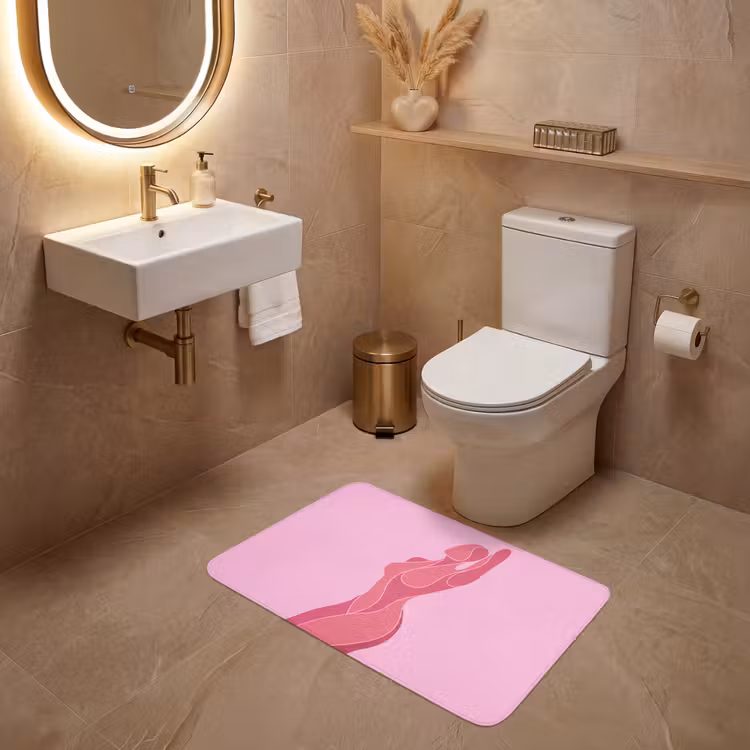 Wc Mat - Vrouw - Lichaam - Abstract - Roze — 4