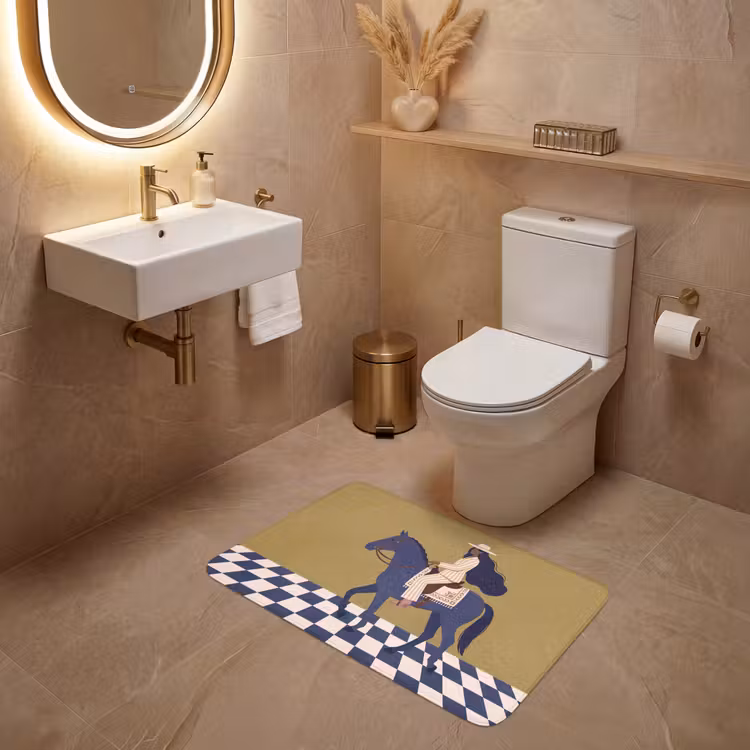 Wc Mat - Vrouw - Paard - Rijden - Modern - Abstract — 4