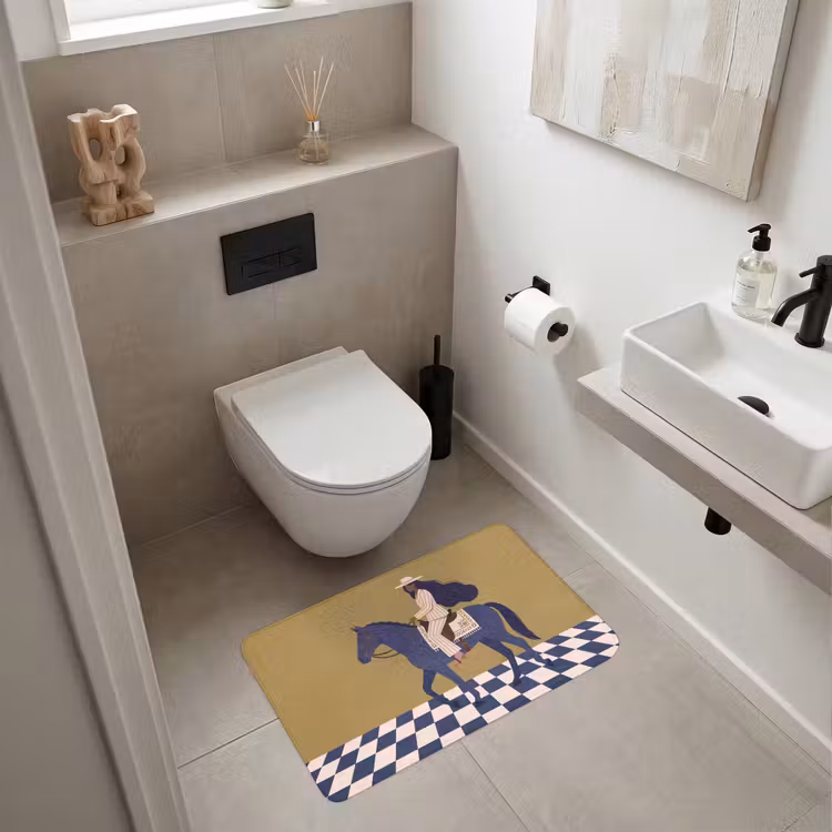 Wc Mat - Vrouw - Paard - Rijden - Modern - Abstract — 6