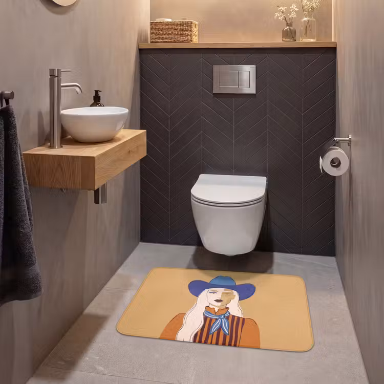 Wc Mat - Vrouw - Portret - Abstract - Kleurrijk - Modern — 2