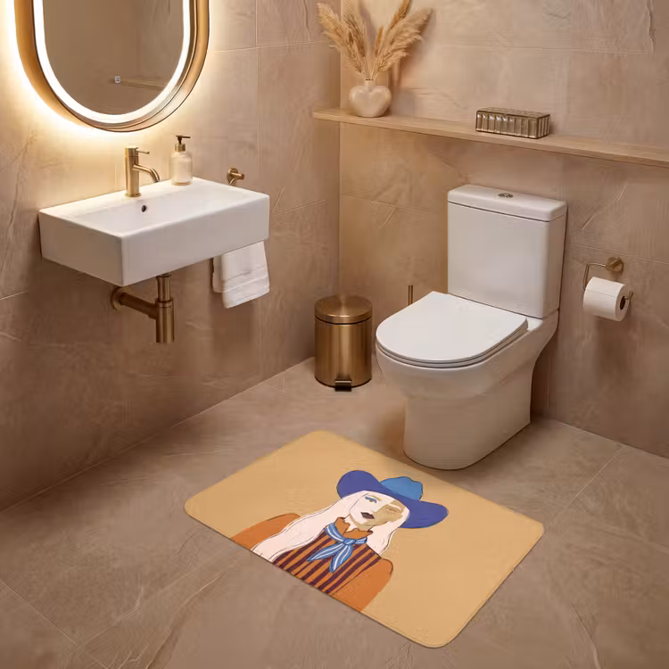 Wc Mat - Vrouw - Portret - Abstract - Kleurrijk - Modern — 4
