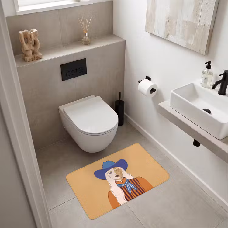 Wc Mat - Vrouw - Portret - Abstract - Kleurrijk - Modern — 6