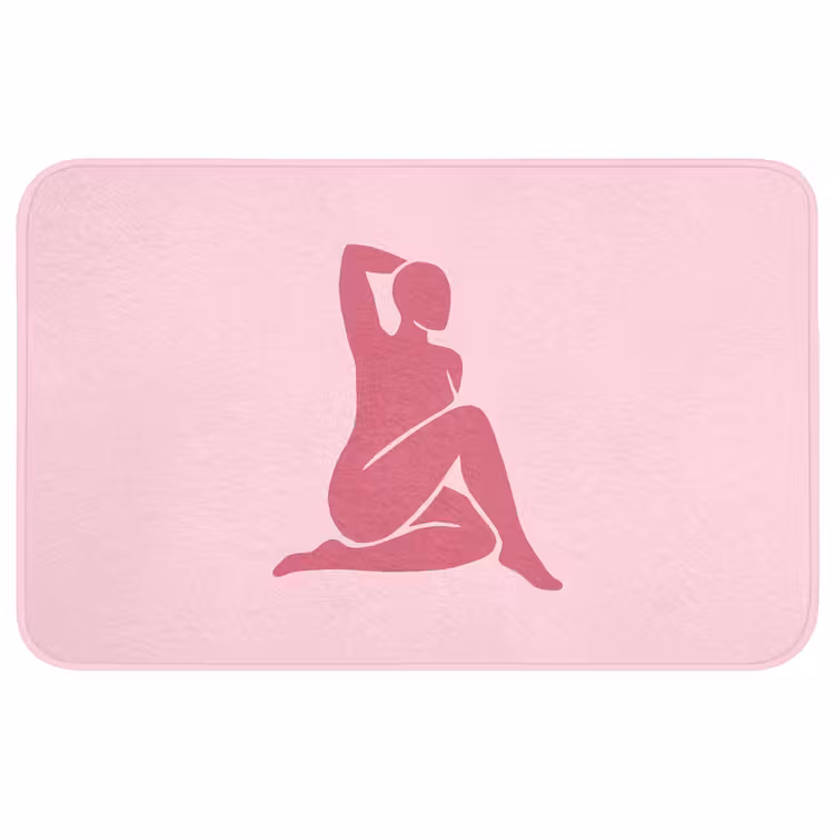 Wc Mat - Vrouw - Silhouet - Abstract - Modern - Roze — 1
