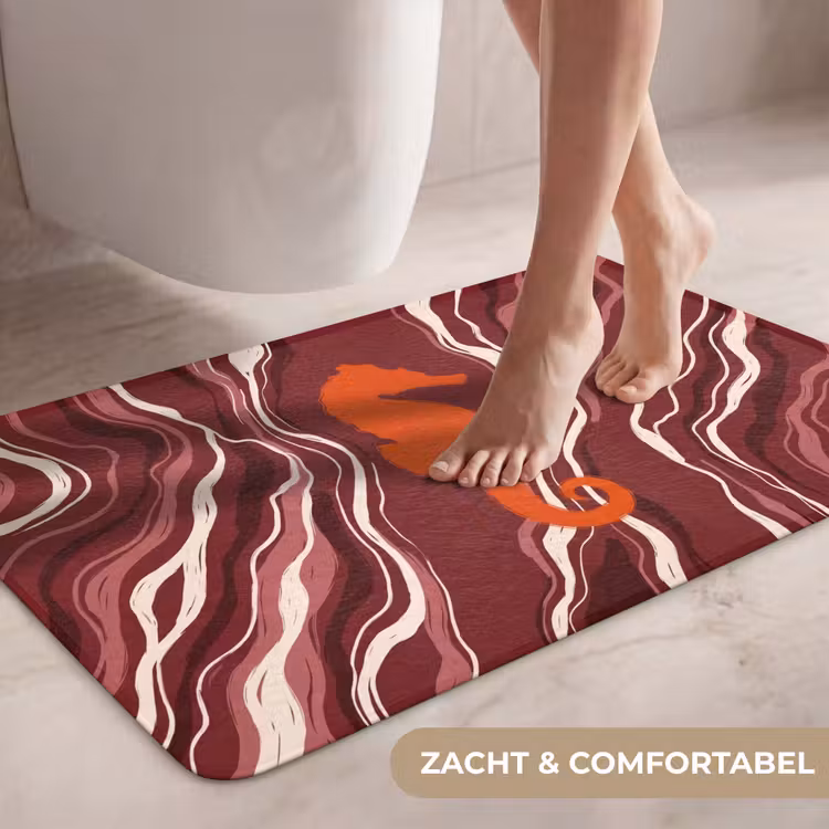 Wc Mat - Zeepaardje - Golven - Zeeleven - Abstract - Oranje — 7