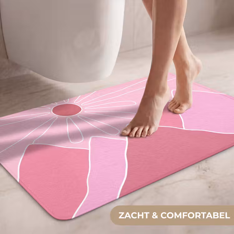 Wc Mat - Zon - Bergen - Natuur - Abstract - Roze — 7