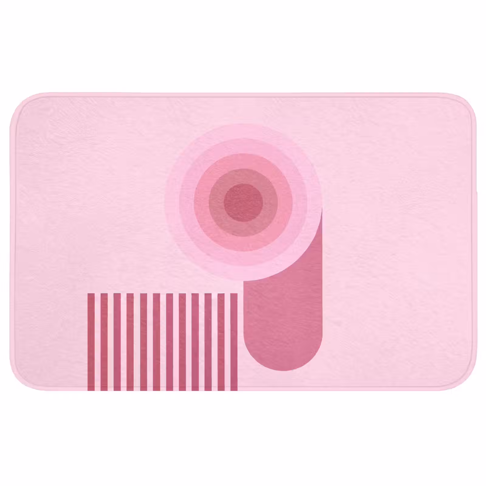 Wc Mat - Abstract - Cirkels - Strepen - Modern - Roze — 1