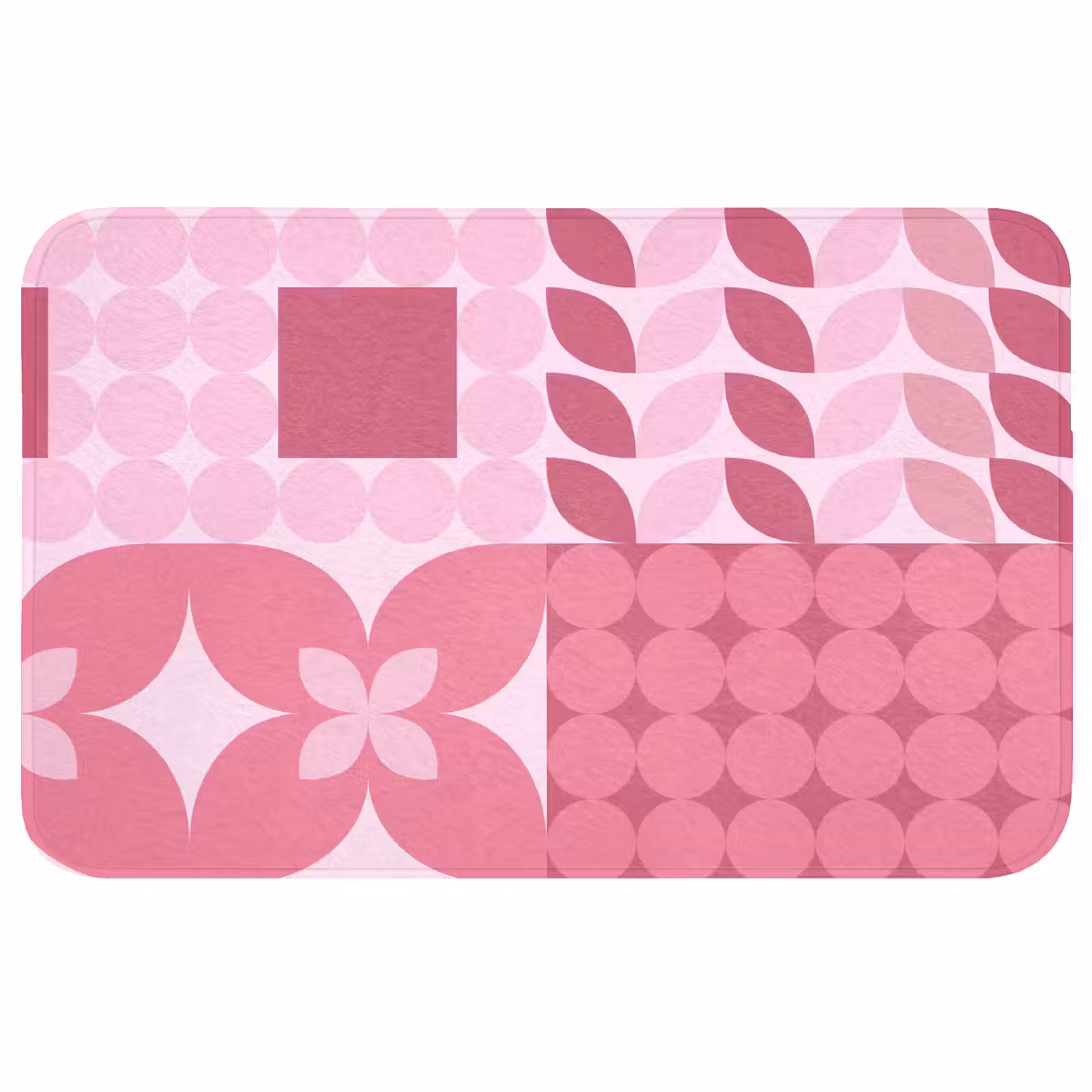 Wc Mat - Abstract - Geometrisch - Patroon - Modern - Roze — 1