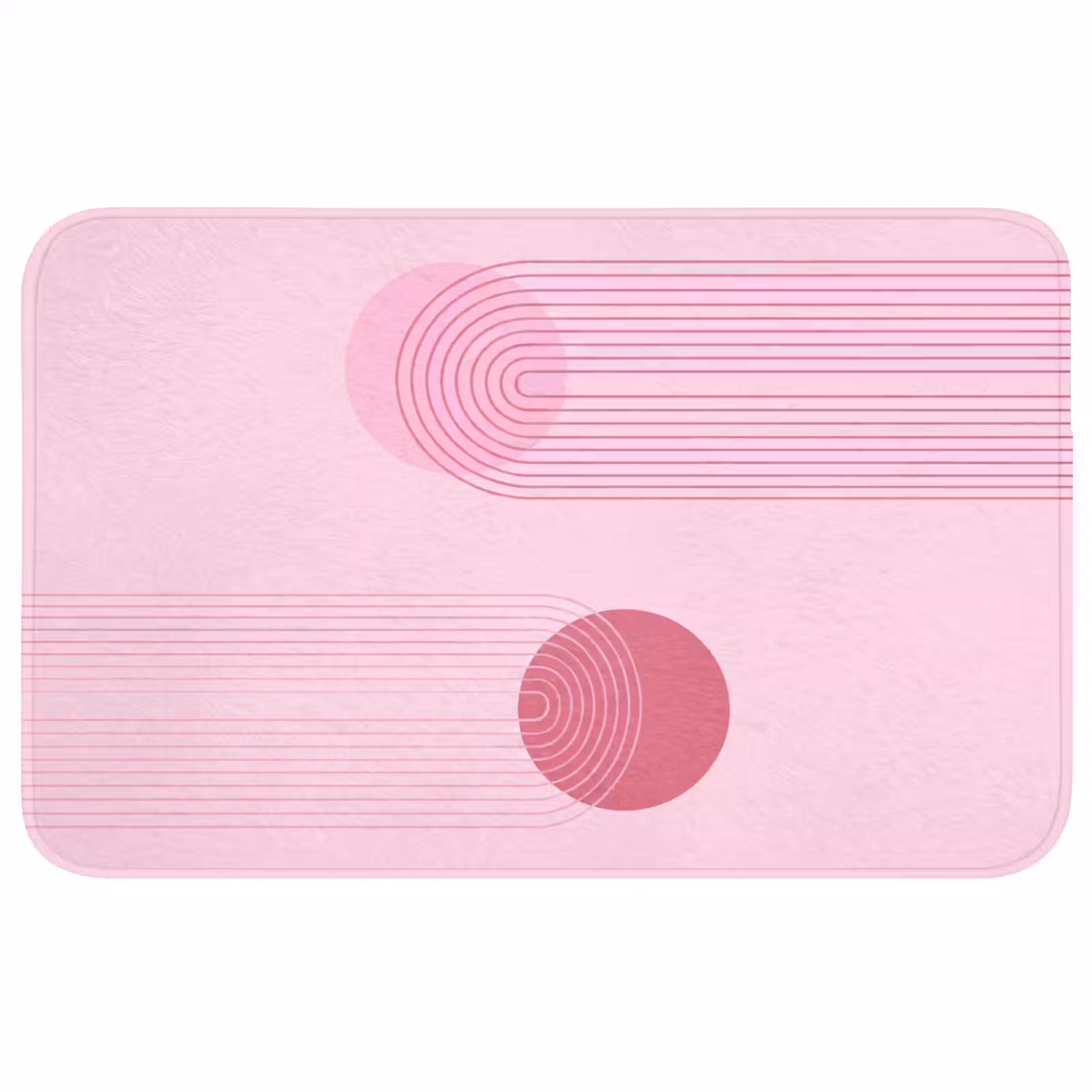 Wc Mat - Vormen - Lijnen - Minimalistisch - Roze — 1