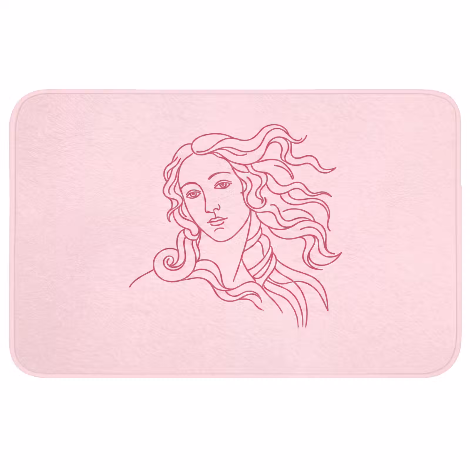 Wc Mat - Vrouw - Portret - Klassiek - Line-art - Roze — 1