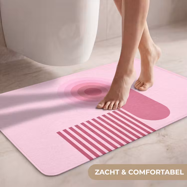 Wc Mat - Abstract - Cirkels - Strepen - Modern - Roze — 7