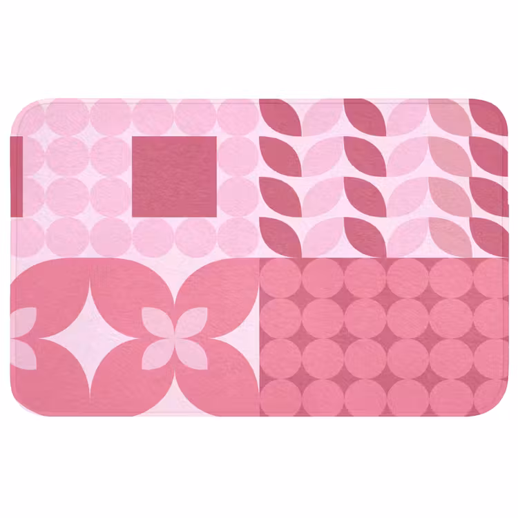 Wc Mat - Abstract - Geometrisch - Patroon - Modern - Roze — 1
