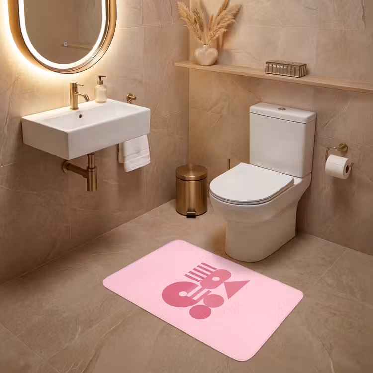 Wc Mat - Abstract - Geometrisch - Vormen - Roze — 4