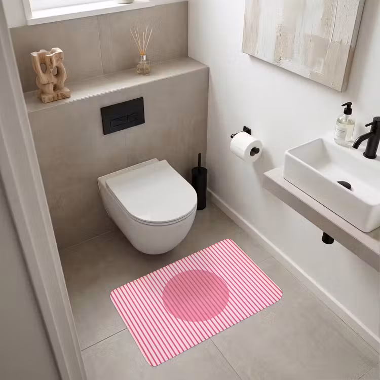 Wc Mat - Abstract - Strepen - Ovaal - Roze - Modern — 6