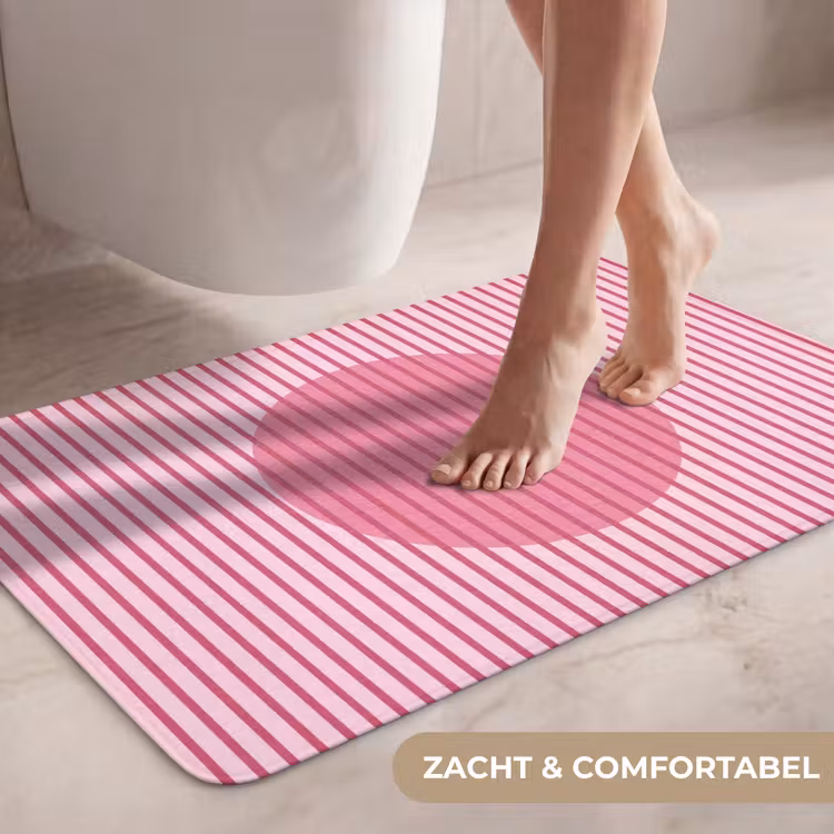 Wc Mat - Abstract - Strepen - Ovaal - Roze - Modern — 7