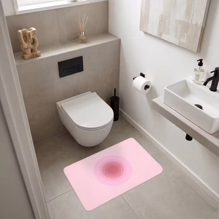 Wc Mat - Patroon - Cirkels - Abstract - Roze - Modern — 6