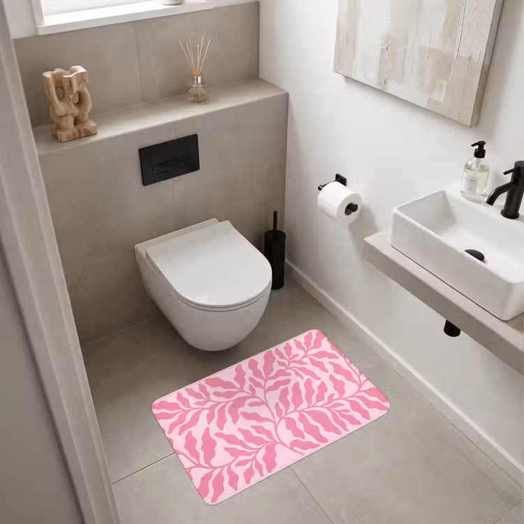 Wc Mat - Planten - Organisch - Abstract - Modern - Roze — 6