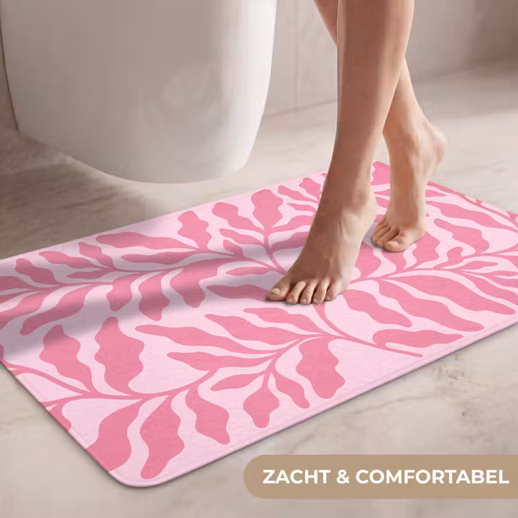Wc Mat - Planten - Organisch - Abstract - Modern - Roze — 7