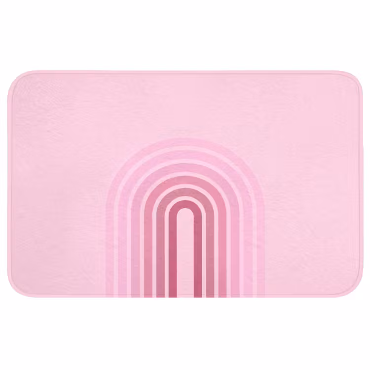 Wc Mat - Regenboog - Roze - Abstract - Modern - Minimalistisch — 1