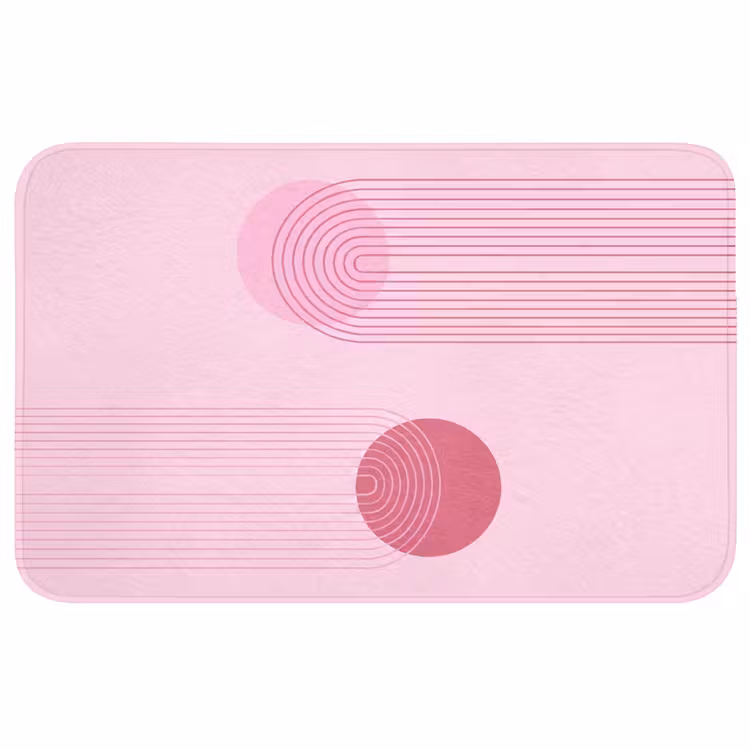 Wc Mat - Vormen - Lijnen - Minimalistisch - Roze — 1