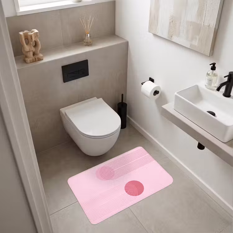 Wc Mat - Vormen - Lijnen - Minimalistisch - Roze — 6
