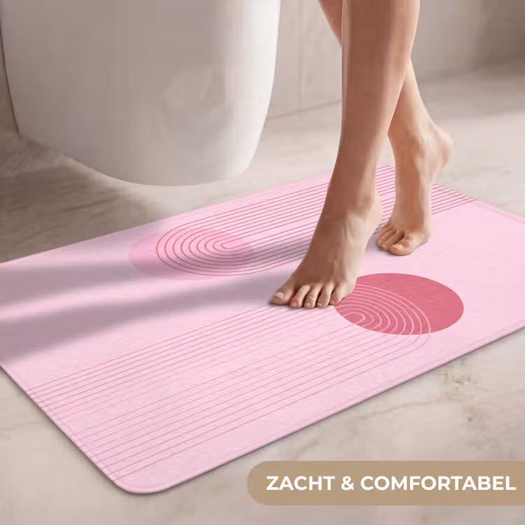 Wc Mat - Vormen - Lijnen - Minimalistisch - Roze — 7