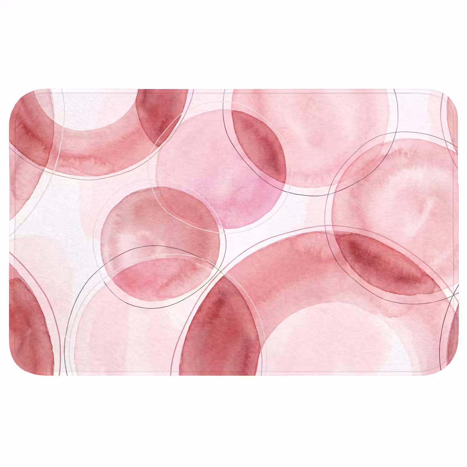 Wc Mat - Abstract - Cirkels - Modern - Roze - Kunst — 1