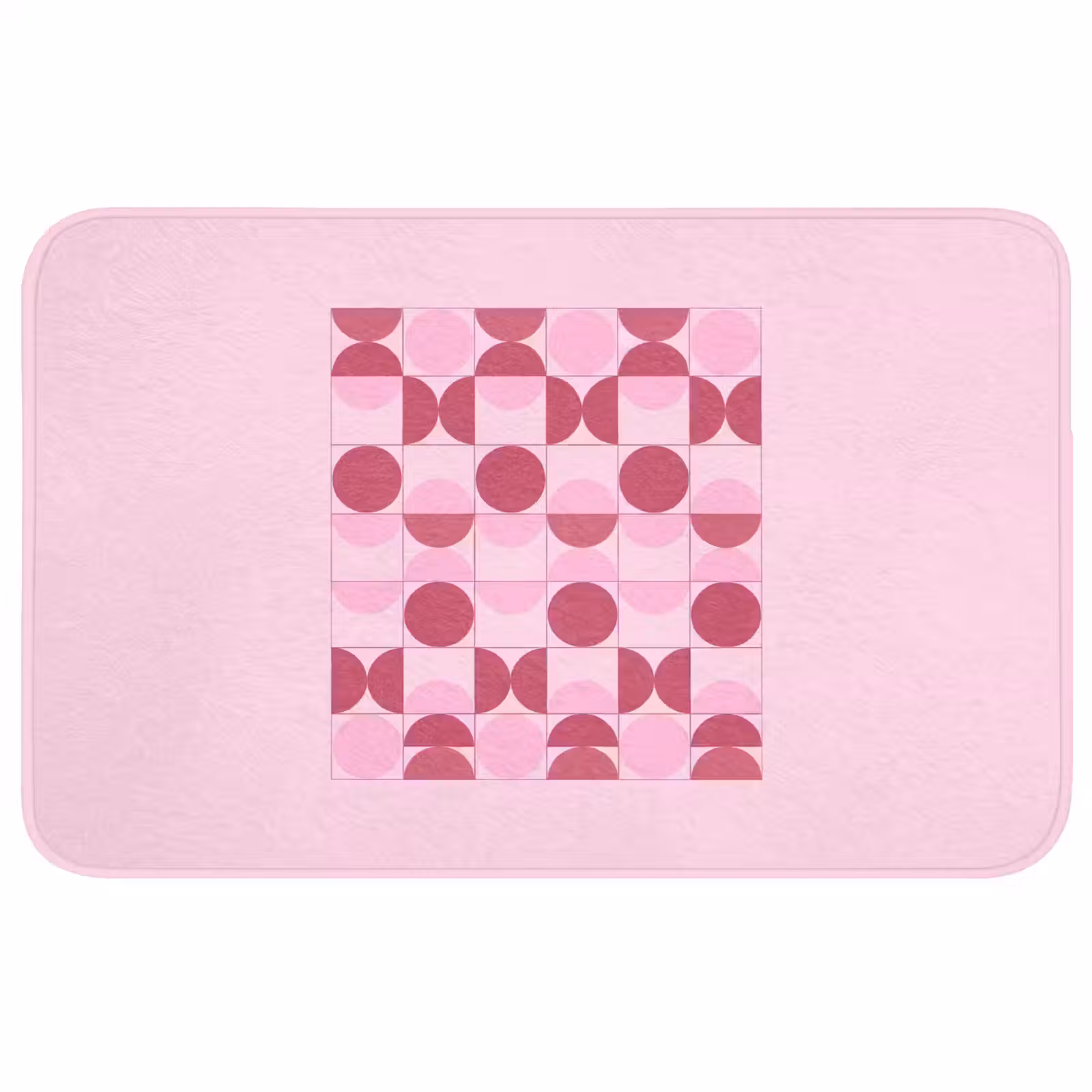 Wc Mat - Abstract - Geometrisch - Cirkels - Roze - Modern — 1