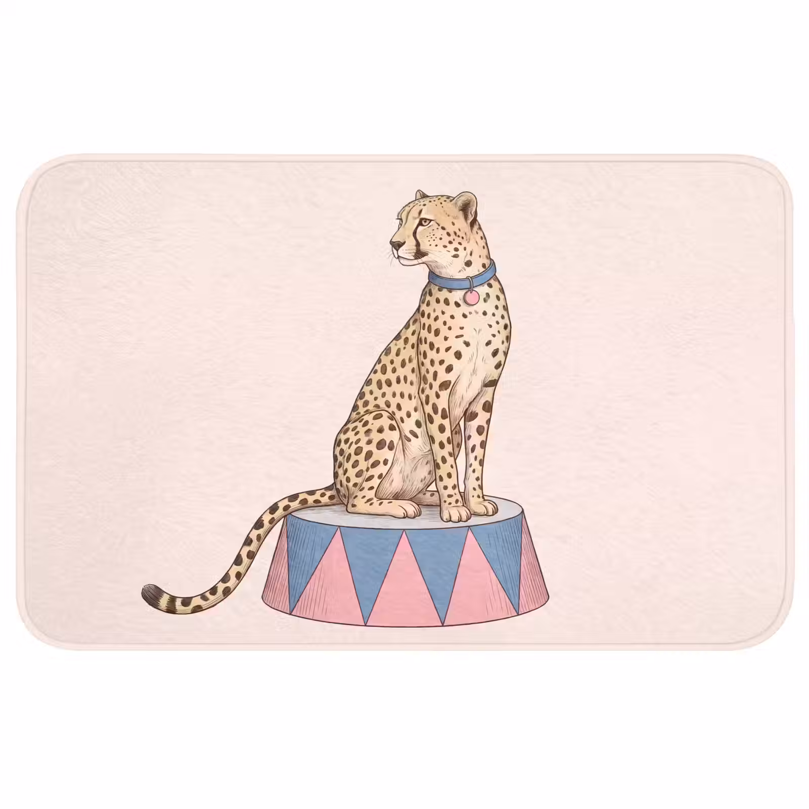Wc Mat - Dieren - Circus - Illustratie - Vintage - Roze — 1