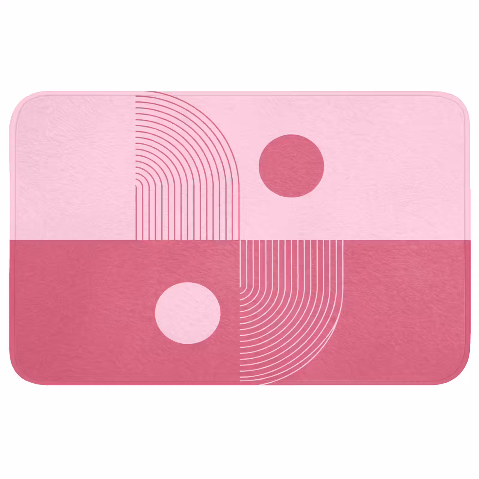 Wc Mat - Geometrie - Patroon - Abstract - Roze - Modern — 1