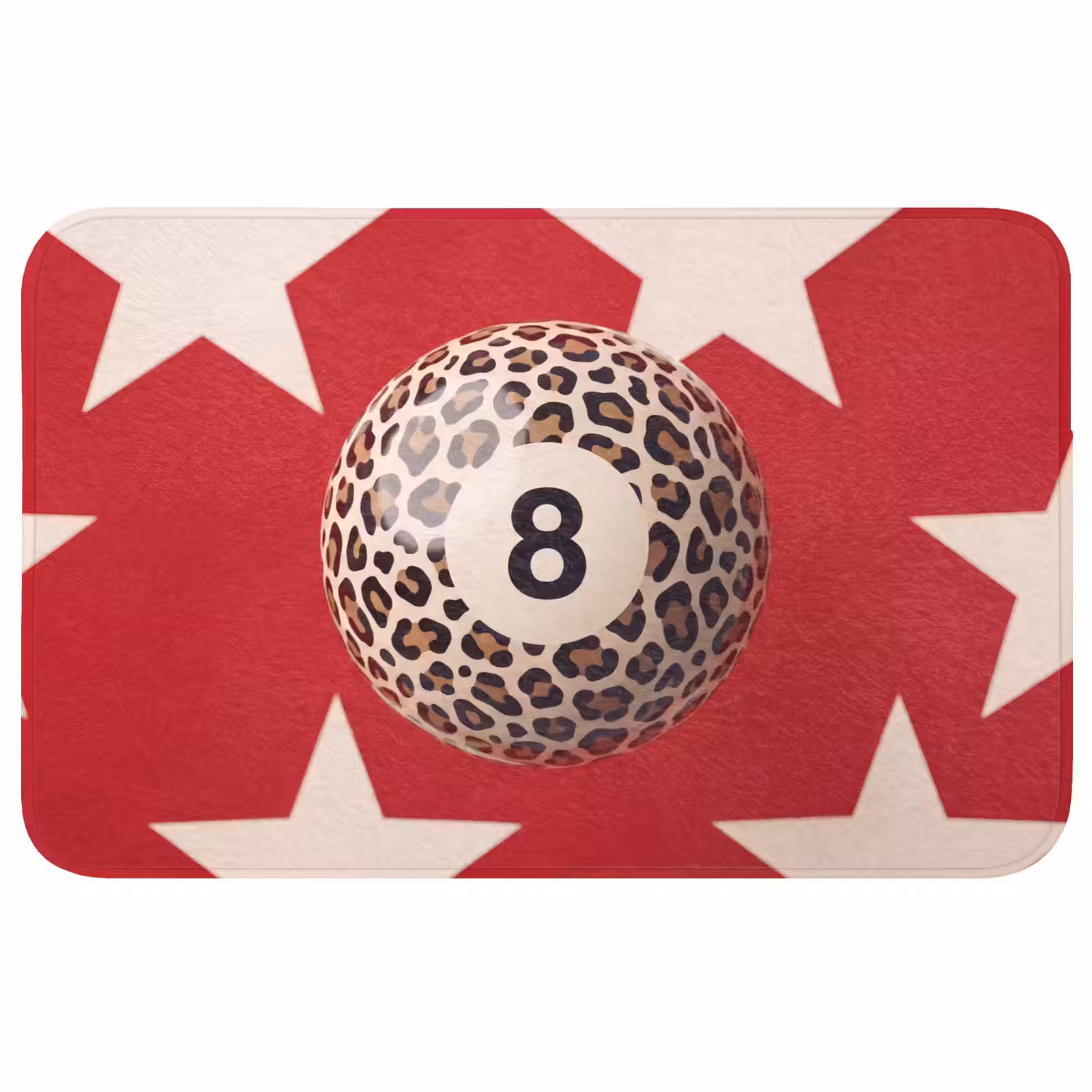 Wc Mat - Spel - Dierenprint - Nummer 8 - Modern - Rood — 1