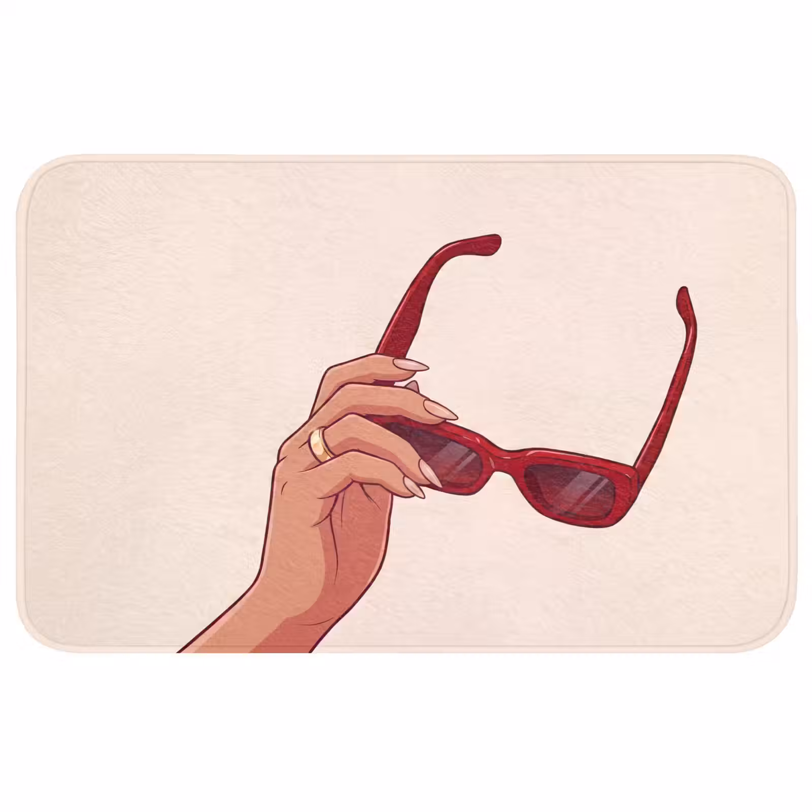 Wc Mat - Vrouw - Zonnebril - Mode - Rood - Illustratie — 1