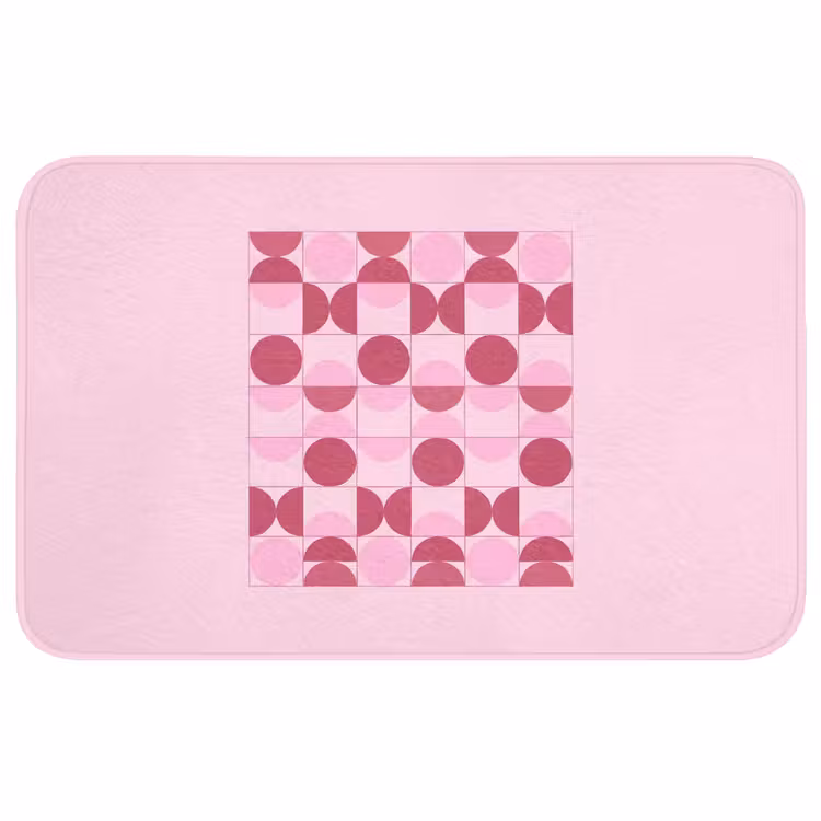 Wc Mat - Abstract - Geometrisch - Cirkels - Roze - Modern — 1