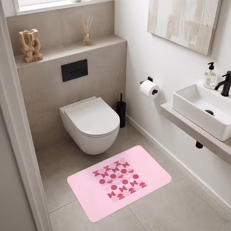 Wc Mat - Abstract - Geometrisch - Cirkels - Roze - Modern — 6