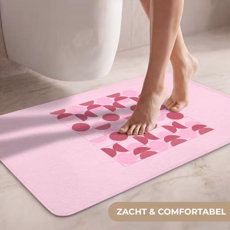 Wc Mat - Abstract - Geometrisch - Cirkels - Roze - Modern — 7