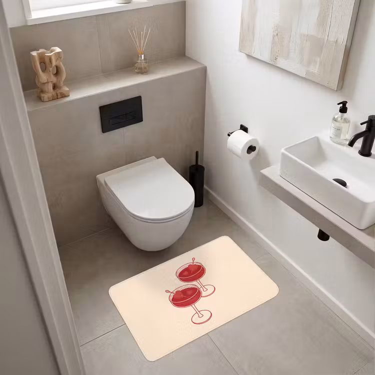 Wc Mat - Cocktail - Hartjes - Liefde - Illustratie - Rood — 6