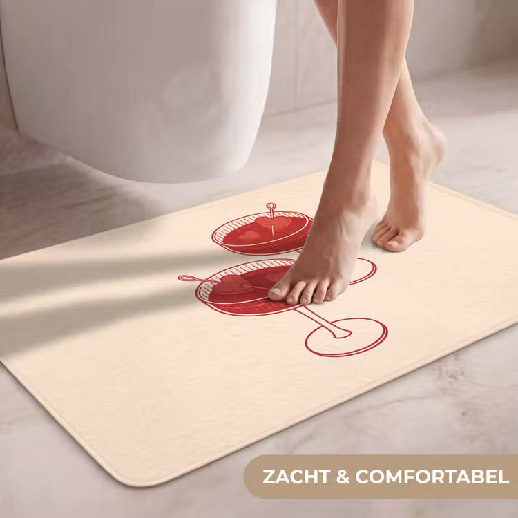 Wc Mat - Cocktail - Hartjes - Liefde - Illustratie - Rood — 7