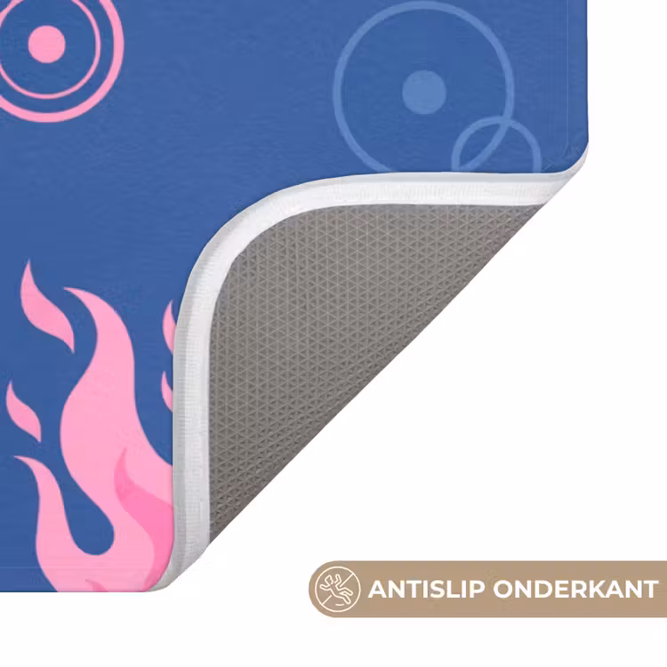 Wc Mat - Danseres - Vlammenrok - Abstract - Roze - Blauw — 3