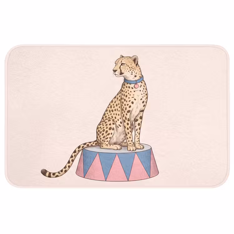 Wc Mat - Dieren - Circus - Illustratie - Vintage - Roze — 1