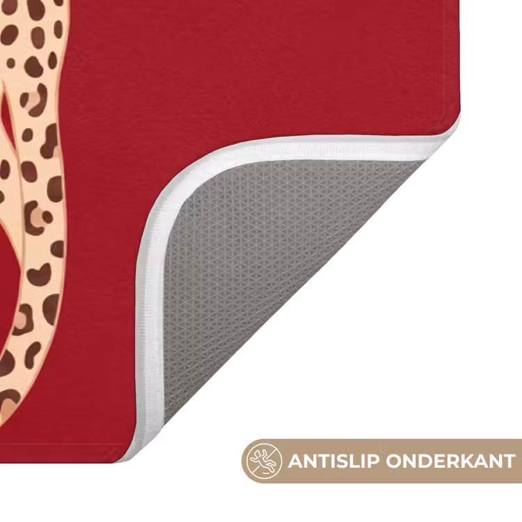Wc Mat - Dieren - Luipaard - Abstract - Rood - Modern — 3