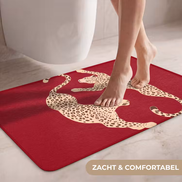 Wc Mat - Dieren - Luipaard - Abstract - Rood - Modern — 7